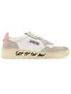 Medalist Suede Pink Tab Low Top Sneakers White - AUTRY - BALAAN 1