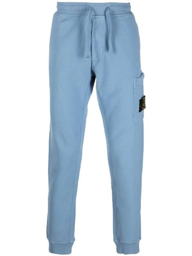 Wappen Patch Cotton Fleece Track Pants Avio Blue - STONE ISLAND - BALAAN 1