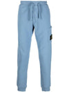 Waffen Patch Cotton Fleece Track Pants Avio Blue - STONE ISLAND - BALAAN 1