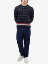 Wool Mohair Long Sleeve Knit Top Navy - THOM BROWNE - BALAAN 5