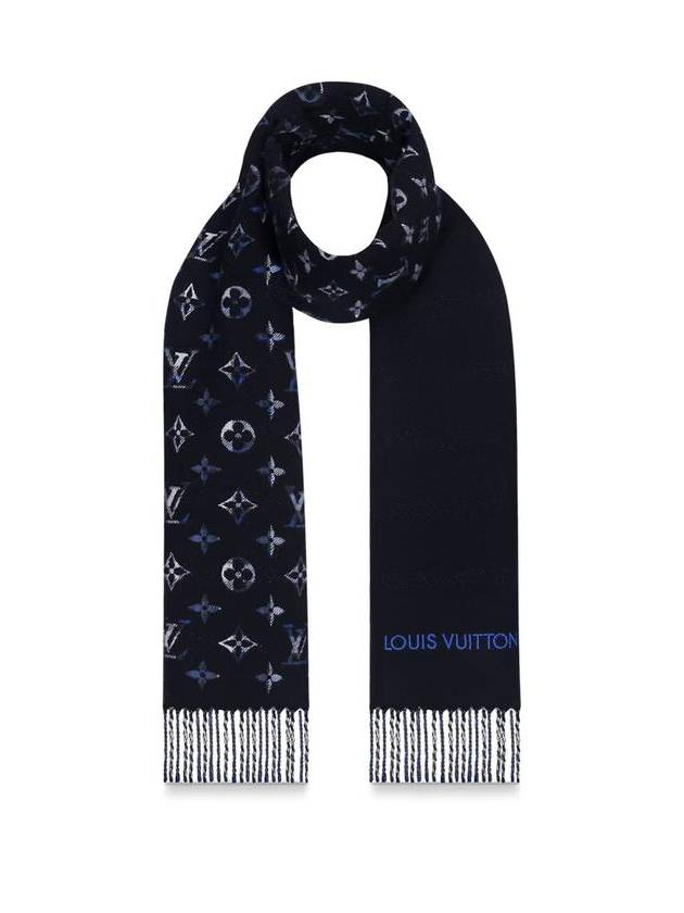 Monogram Gradient Tartan City Muffler Blue - LOUIS VUITTON - BALAAN.