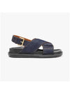 Fussbet Buckle Denim Sandals Navy - MARNI - BALAAN 3