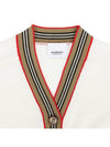 Kids Icon Stripe Trim Wool Cardigan Ivory - BURBERRY - BALAAN 4