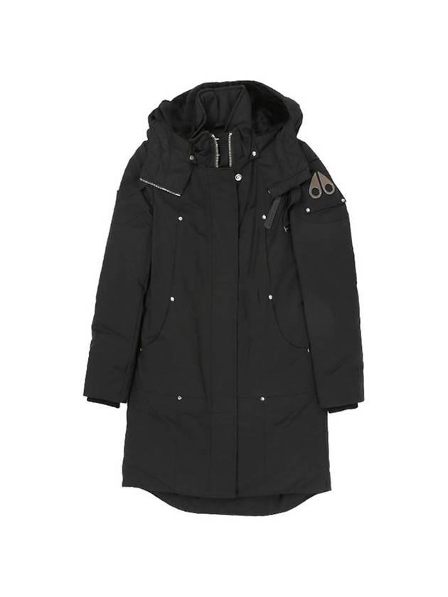 Logo Patch Long Parka Black - MOOSE KNUCKLES - BALAAN 1