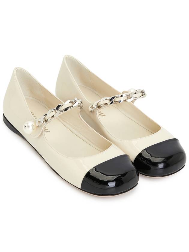 Patent Leather Ballerina Ivory - MIU MIU - BALAAN 4