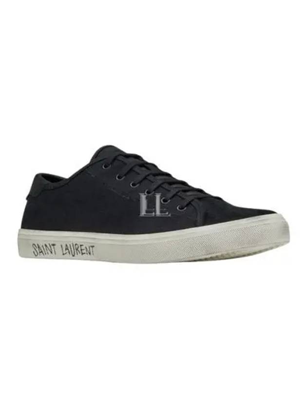 Malibu Logo Canvas Low Top Sneakers Black - SAINT LAURENT - BALAAN 2