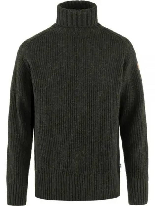 Men s Ovik Roller Neck Turtleneck Dark Olive - FJALL RAVEN - BALAAN 1