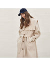 Women's Sailor Collar Handmade Oversized Coat Oatmeal - MITTE - BALAAN 6