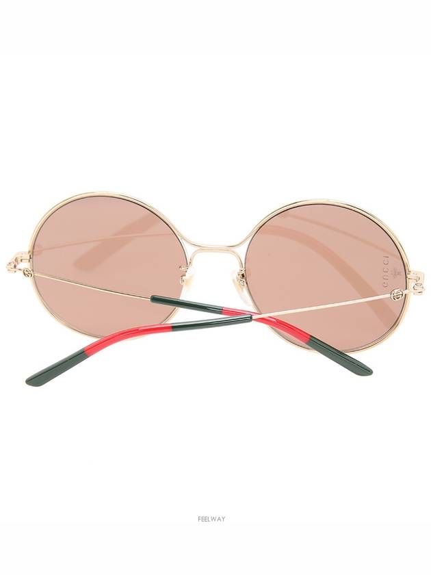 Gold Three Stripes Round Metal Women s Sunglasses GG0395SK - GUCCI - BALAAN 8