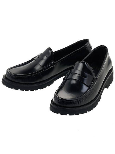 Monogram Leather Loafers Black - SAINT LAURENT - BALAAN 2