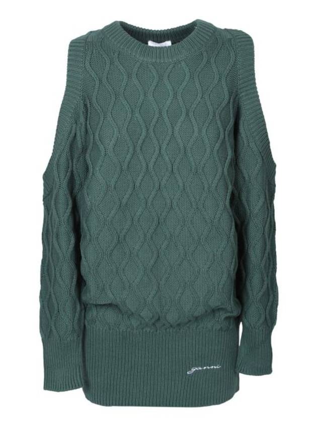 long sleeve t-shirt K1921 519 GREEN - GANNI - BALAAN 1