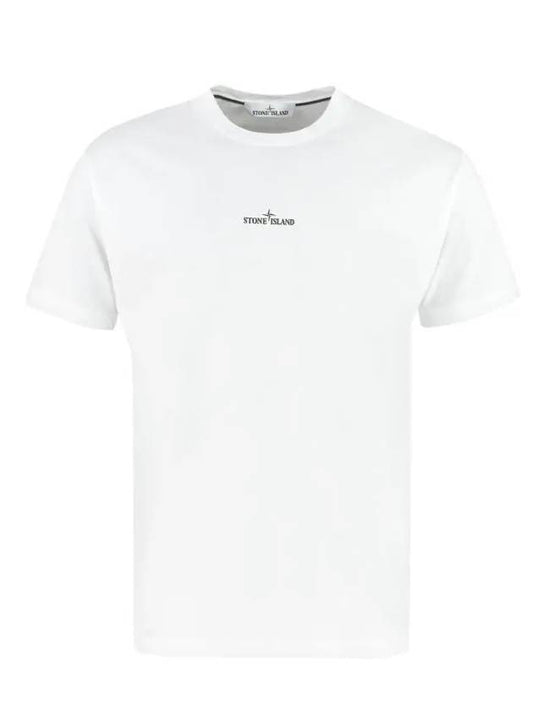 Marble Back Logo Short Sleeve T-Shirt White - STONE ISLAND - BALAAN 1