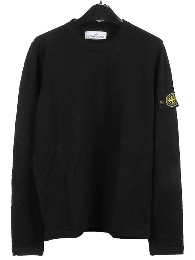 Wappen Patch Crew Neck Knit Top Black - STONE ISLAND - BALAAN 2