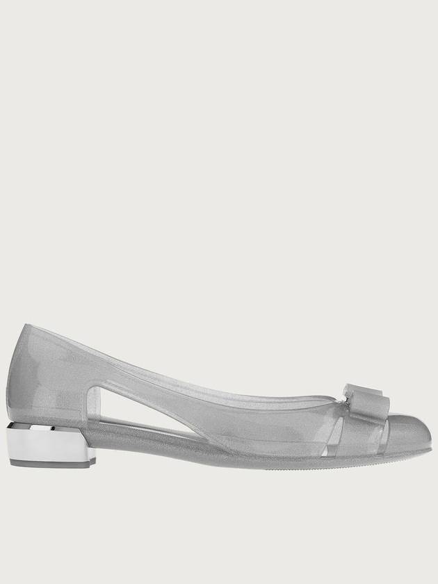 Vara Bow Jelly Ballet Flat Silver - SALVATORE FERRAGAMO - BALAAN 2