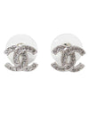 Women s Classic CC Logo Crystal Stud Earrings Silver - CHANEL - BALAAN 1