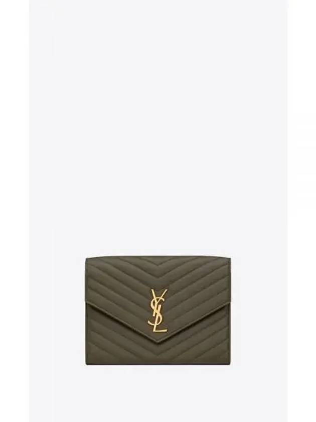 Cassandra Matelasse Flap Lambskin Clutch Bag Light Musk - SAINT LAURENT - BALAAN 2