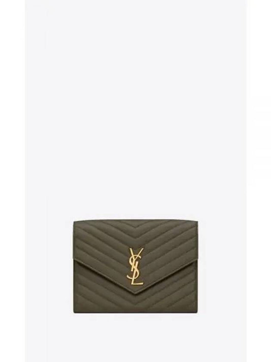 Cassandra Matelasse Flap Lambskin Clutch Bag Light Musk - SAINT LAURENT - BALAAN 2