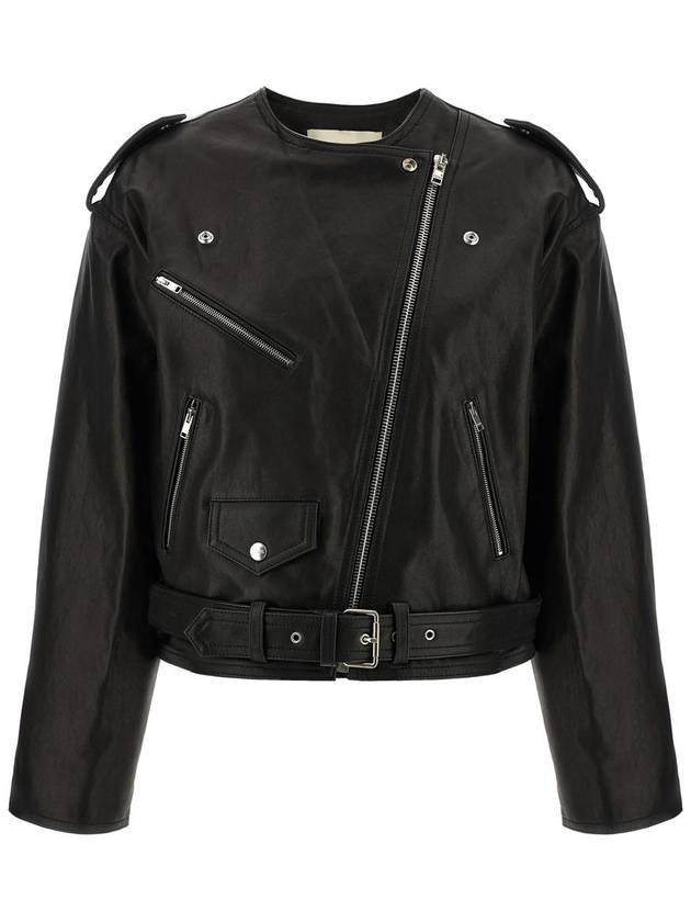 Audric leather biker jacket black - ISABEL MARANT - BALAAN 3