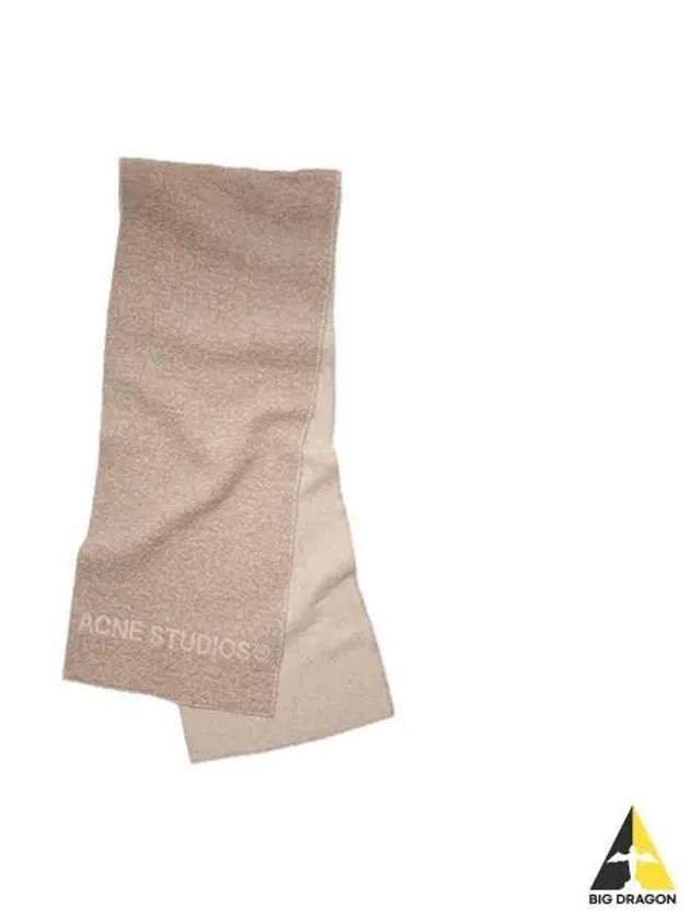 Logo Wool Blend Scarf Beige CA0227 - ACNE STUDIOS - BALAAN 1