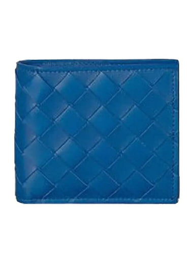 Intrecciato Bifold Half Wallet Blue - BOTTEGA VENETA - BALAAN 1