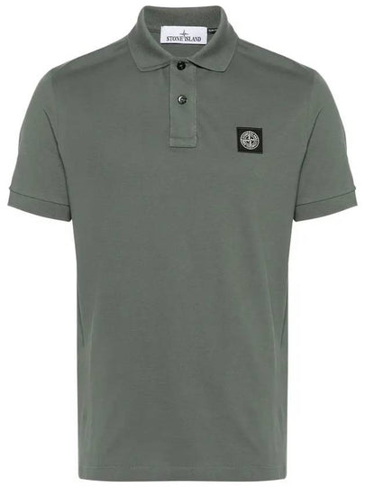 Pique Stretch Cotton Short Sleeve Polo Shirt Dark Green - STONE ISLAND - BALAAN 2