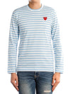 Men's Heart Wappen Stripe Long Sleeve T-Shirt P1 T278 1 Light Blue - COMME DES GARCONS PLAY - BALAAN 2