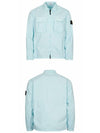 Front Pocket Wappen Patch Overshirt Zip-Up Jacket Sky Blue - STONE ISLAND - BALAAN 5