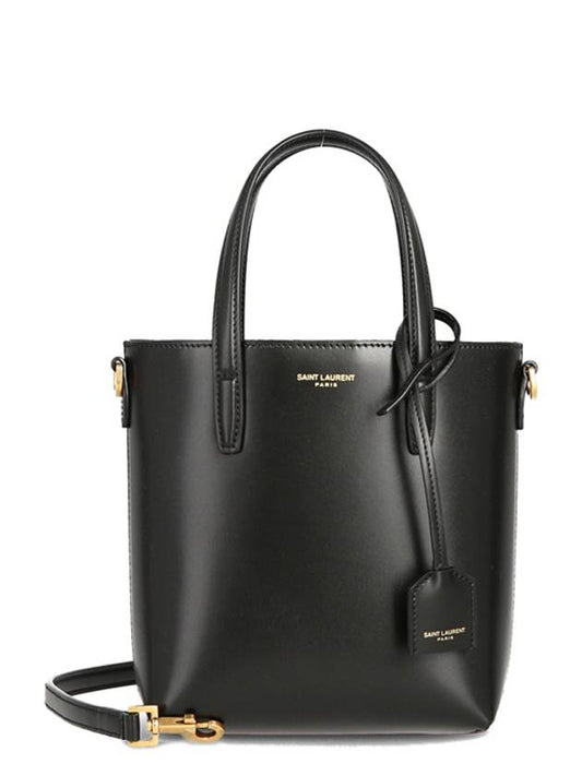 Mini Toy Box Leather Shopping Tote Bag Black - SAINT LAURENT - BALAAN 2