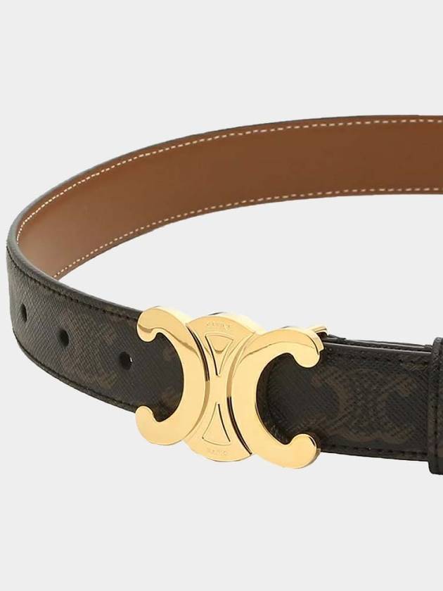 Monogram Triomphe Buckle Medium Leather Belt Tan - CELINE - BALAAN 3