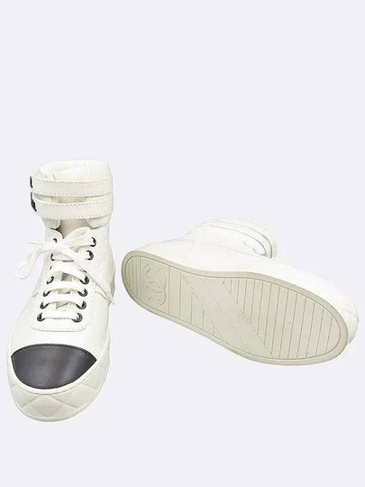 G45312 White leather high top sneakers size 38 - CHANEL - BALAAN 2