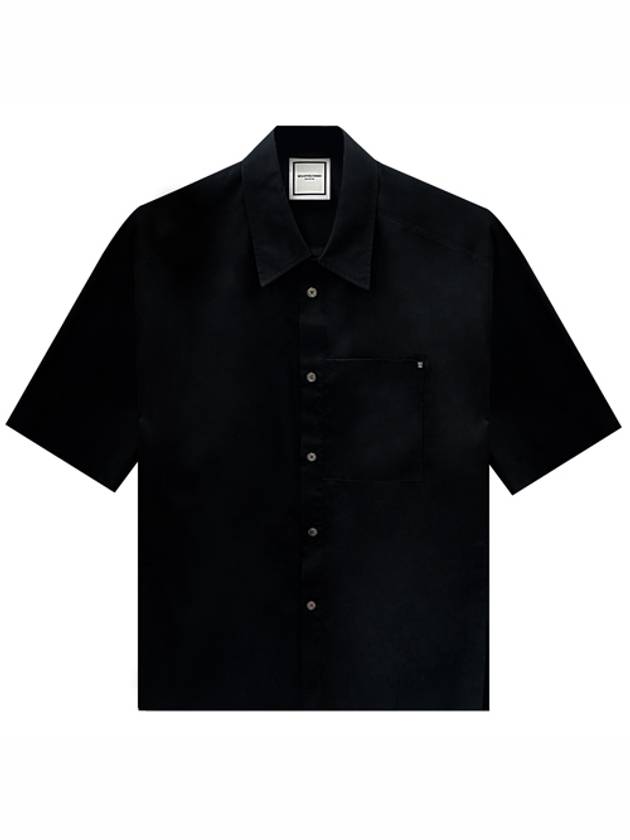 Men's Back Logo Cotton Short Sleeve Shirt Black - WOOYOUNGMI - BALAAN 2