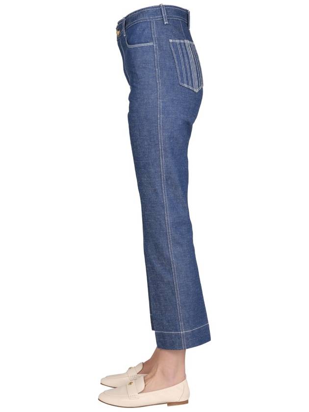 Women's Pocket Cropped Straight Jeans - TORY BURCH - BALAAN 4