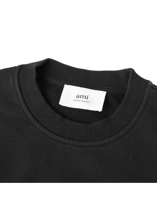 Small Heart Logo Sweatshirt Black - AMI - BALAAN 5