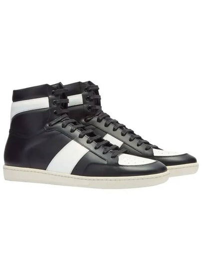 Line Leather High Top Sneakers Black - SAINT LAURENT - BALAAN 2