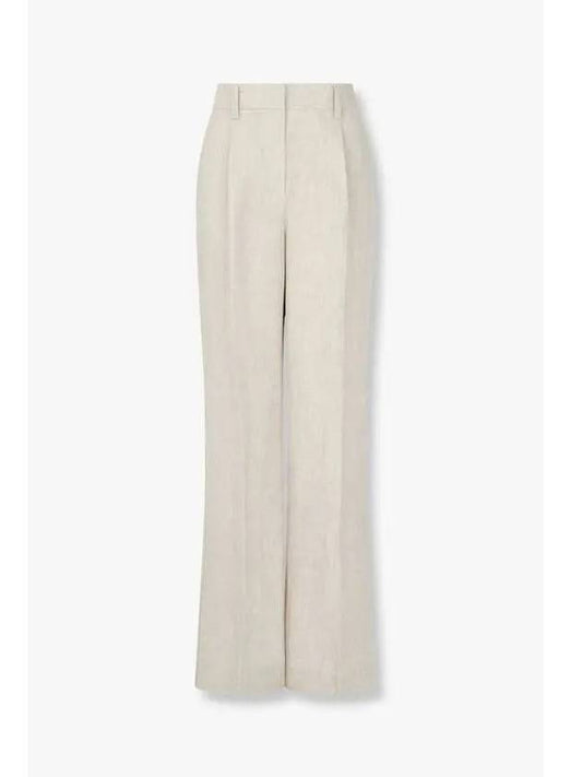 Wear One Tuck Pleated Linen Pants Alex Pant Oatmeal - REFORMATION - BALAAN 1