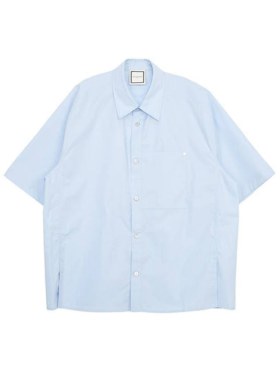 Men's Back Logo Cotton Short Sleeve Shirt Blue - WOOYOUNGMI - BALAAN 2