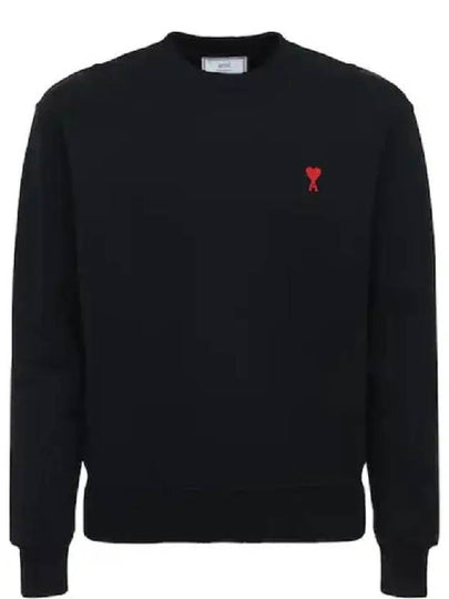 Men's Small Heart Logo Sweatshirt Black - AMI - BALAAN 2