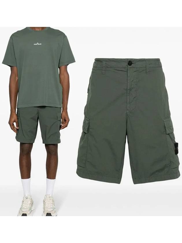 Light Stretch Cotton Bermuda Shorts Dark Green - STONE ISLAND - BALAAN 2