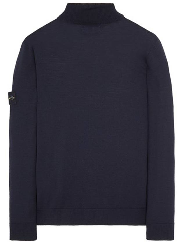 Wappen Patch Virgin Wool Turtleneck Navy - STONE ISLAND - BALAAN 3