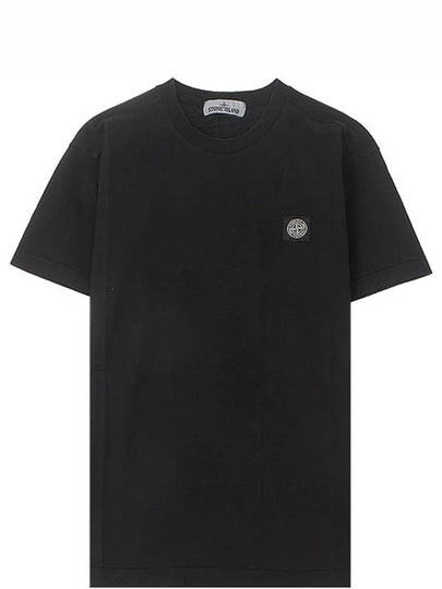 Logo Patch Short Sleeve T-Shirt Black - STONE ISLAND - BALAAN 2