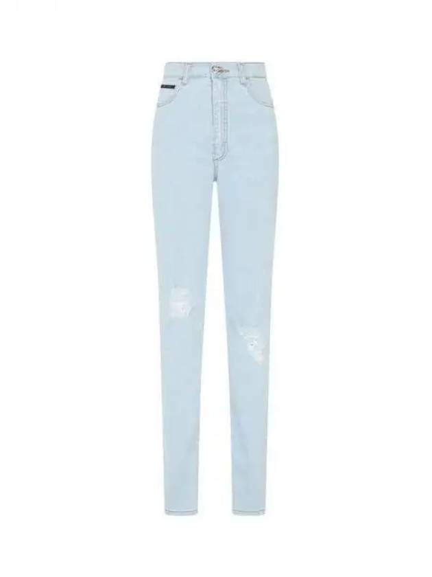 Women's High Waist Denim Pants Light Indigo 271088 - PHILIPP PLEIN - BALAAN 1