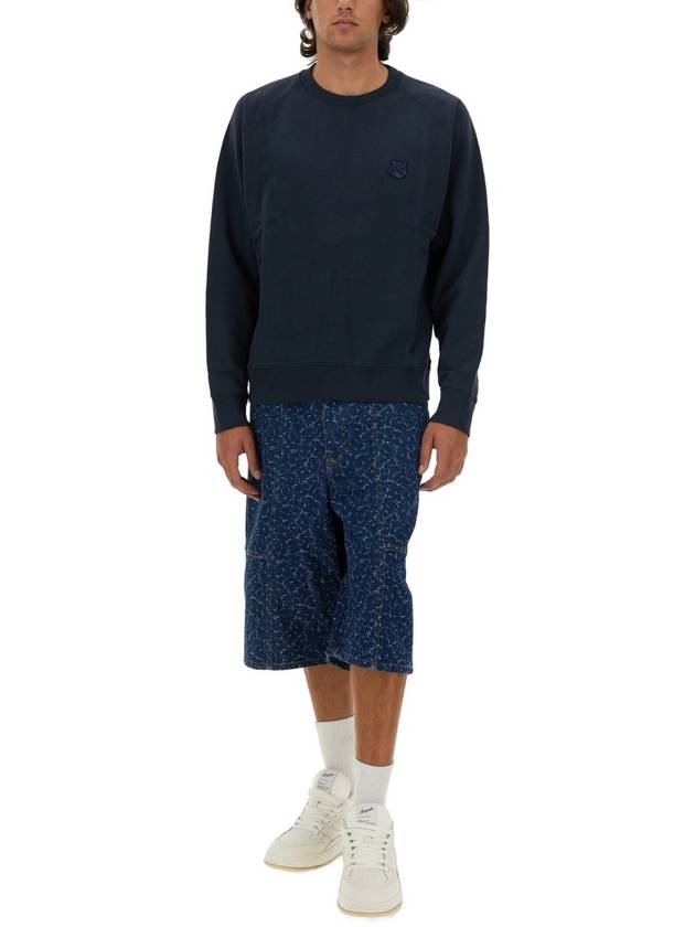 Bold Fox Head Patch Oversized Sweatshirt Navy - MAISON KITSUNE - BALAAN 3