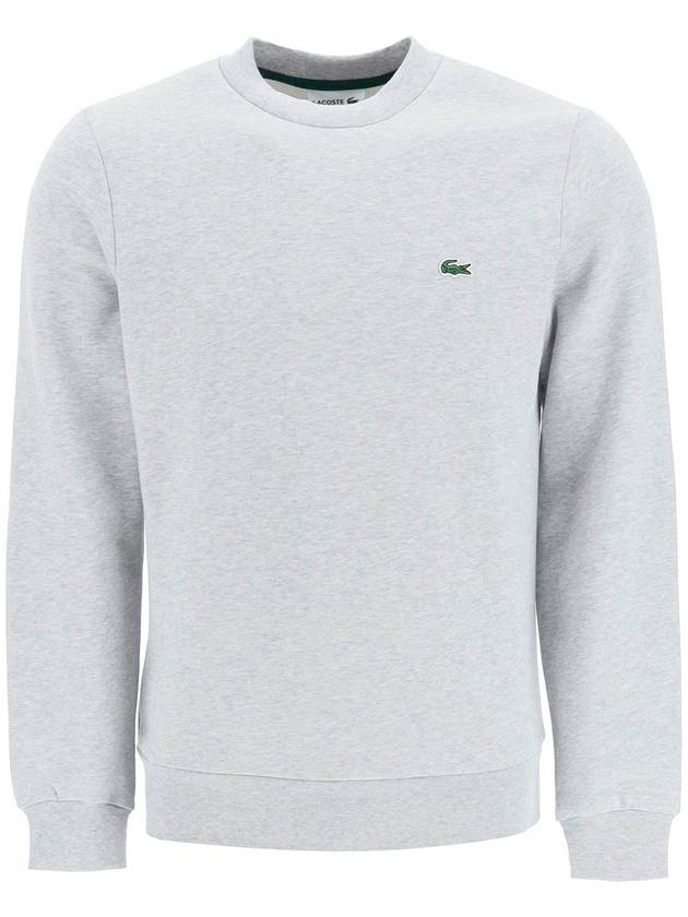 Logo Patch Crewneck Sweatshirt Grey - LACOSTE - BALAAN 2