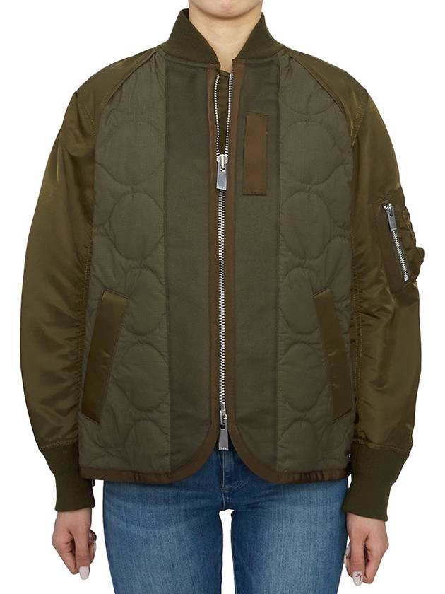 Nylon Twill Ripstop Jacket Green - SACAI - BALAAN 5