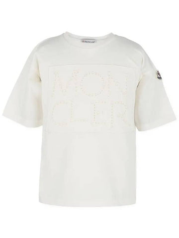 Kids punching embroidery logo short sleeve ivory 8C00007 83907 034 - MONCLER - BALAAN 1