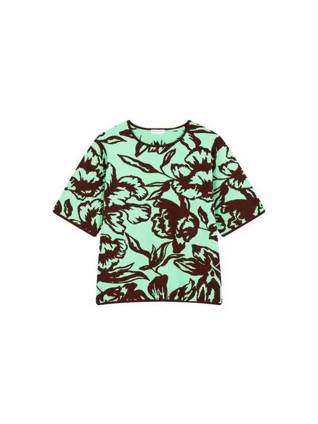 Short sleeve floral knit light green - DRIES VAN NOTEN - BALAAN 1