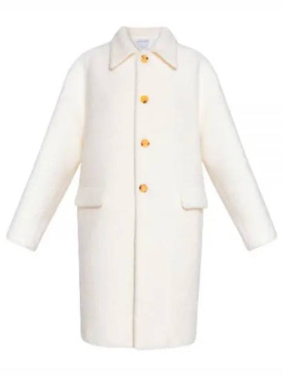 Single Wool Shearling Coat White - BOTTEGA VENETA - BALAAN 2