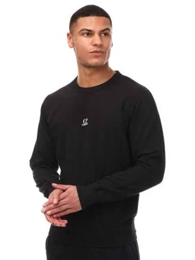 Light Fleece Logo Sweatshirt Black - CP COMPANY - BALAAN 2