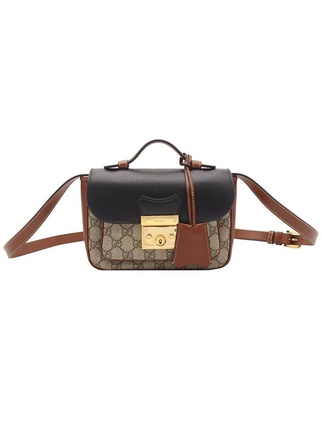 Brown GG Supreme Canvas Paddle Lock Small Top Handle 2WAY - GUCCI - BALAAN 1