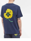 Flower Print Logo Short Sleeve T-Shirt Navy - KENZO - BALAAN.